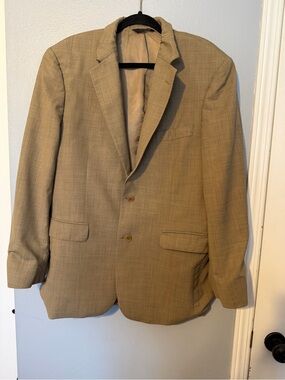 Men's Tan Two-Button Sport Coat - Classic Notch Lapel